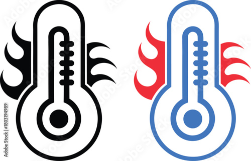 Thermometer hot icon