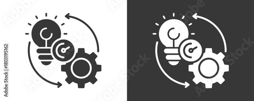Implementation Icon Set Vector Collection Isolated In Black And White