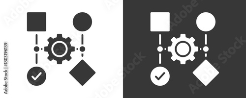 Workflow Icon Set Vector Collection Isolated In Black And White