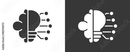 Machine Learning Icon Set Vector Collection Isolated In Black And White