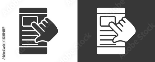 Touch Screen Icon Set Vector Collection Isolated In Black And White