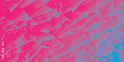 Abstract Pink and Blue Geometric Shattered Glass Pattern.