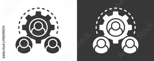 Human Resources Icon Set Vector Collection Isolated In Black And White