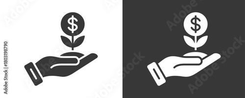 Return On Investment Icon Set Vector Collection Isolated In Black And White
