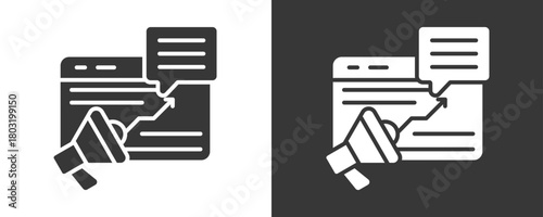 Advertising Icon Set Vector Collection Isolated In Black And White