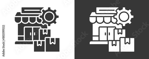 Market Icon Set Vector Collection Isolated In Black And White