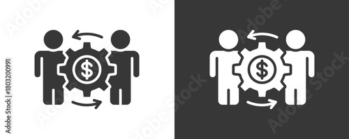 Business Management Icon Set Vector Collection Isolated In Black And White