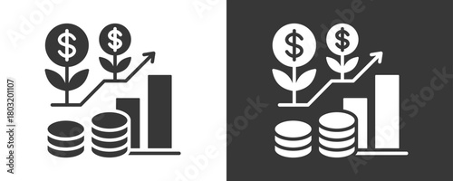 Investment Icon Set Vector Collection Isolated In Black And White