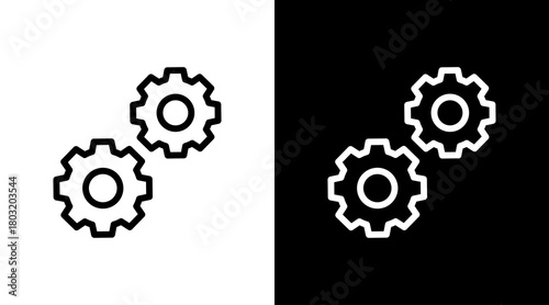 Setting  White Icon Set Design
