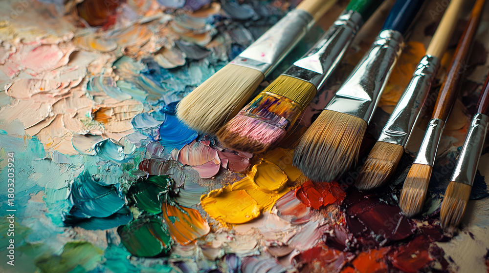 Obraz premium brushes and palette