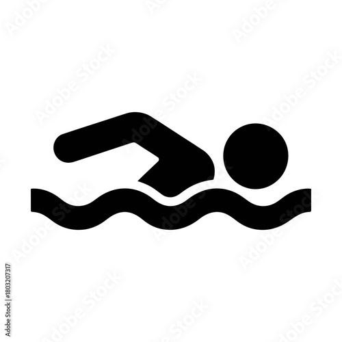 swimming sport glyph icon