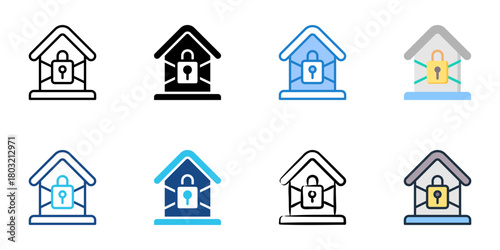 Foreclosure icon set multiple style collection 
