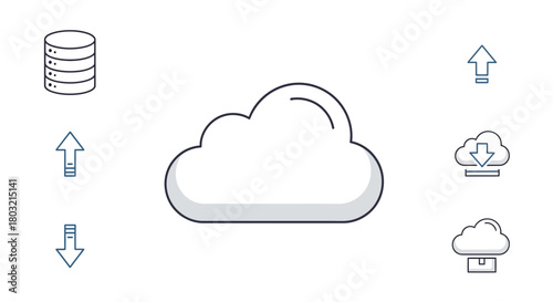 Streamlined Cloud Storage Solutions with Scalable Data Management, Perfect for Modern Businesses to Enhance Data Security and Accessibility, Originally Vector