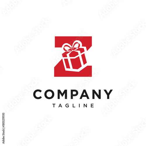 Letter Z Gift Box Logo Icon Vector
