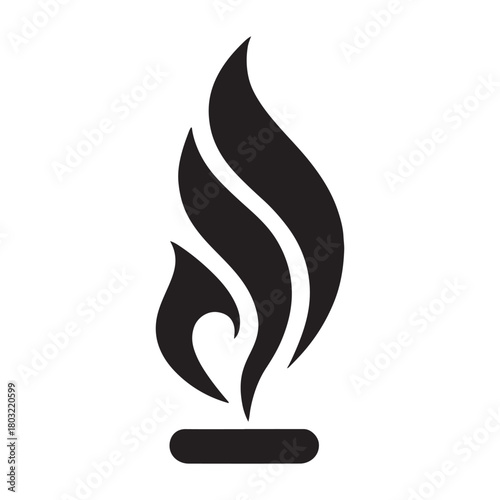 Minimal Flame Icon – Abstract Fire Symbol Vector