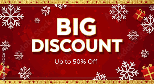 Big Discount on Gifts, Online Store, Promotional Graphic, Festive Season, Eye-catching Viewpoint