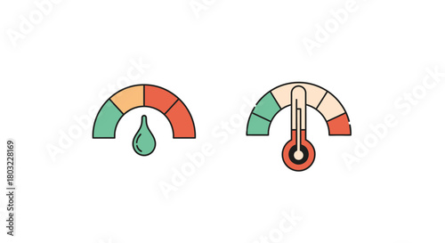 Humidity and Temperature Gauges - Measuring Environmental Conditions.