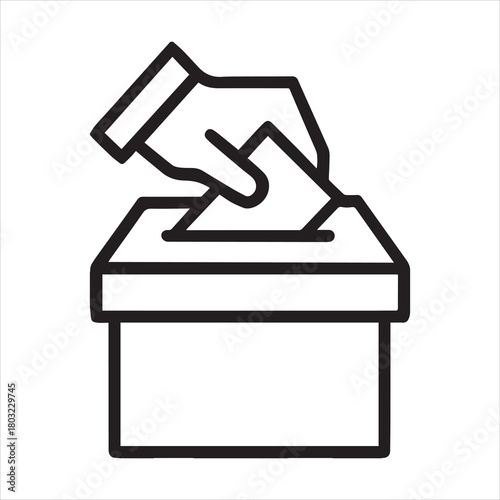 Hand voting ballot box icon vector illustration