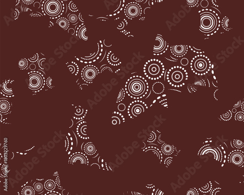 Australian Seamless Pattern Shark Koala Kangaroo Cockatoo Black and White Background Wallpaper