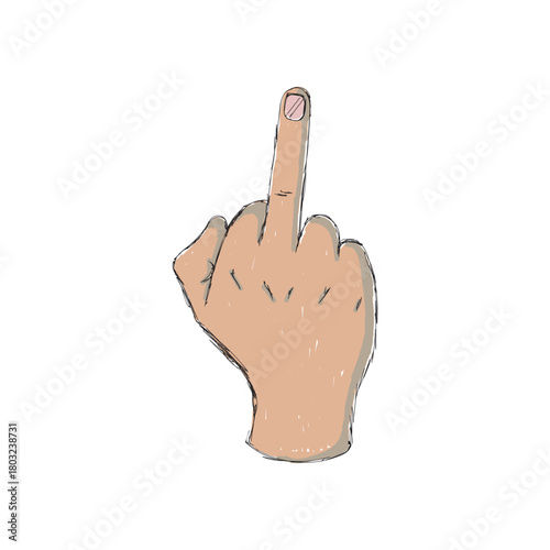 Middle Finger Hand Gesture Expressing Defiance and Disapproval.eps