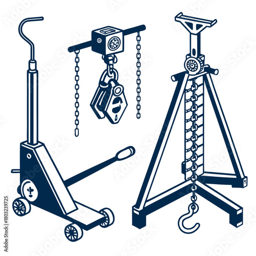 Car repair equipment isolated on for maintenance concept