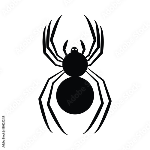 Simple Black Spider Silhouette Illustration