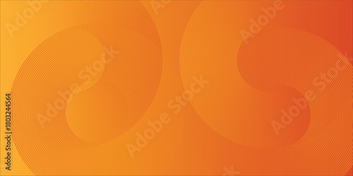 Orange Abstract Background With Circular Rings And Radial Lines For Modern Design