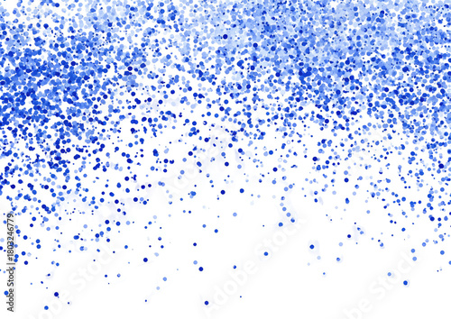 Dappled blue particles fade into white