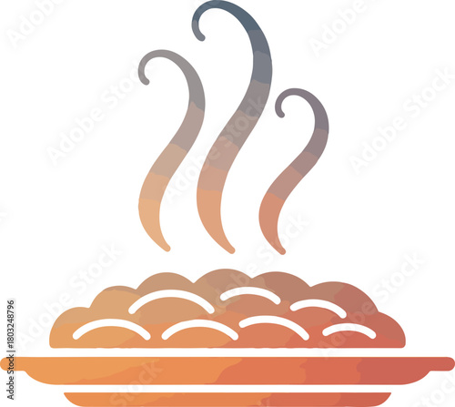 Gradient colored aroma vector icon featuring three wavy lines indicating a pleasant fragrance or scent