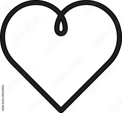 Single continuous line heart vector symbol conveying romance and affection on a dark backdrop