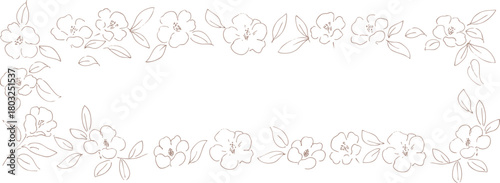 正月イラスト。年賀状にも使える椿の線画イラスト。和風の椿と植物のイラスト。椿の正月背景。
New Year's illustration. A line drawing of a camellia that can also be used for New Year's cards. Japanese-style camellia and plant illustration. Camellia 