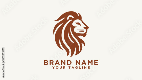 Powerful lion head vector logo illustration, an elegant design for modern branding and identity development, showcasing strength and leadership