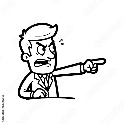Angry businessman pointing finger
