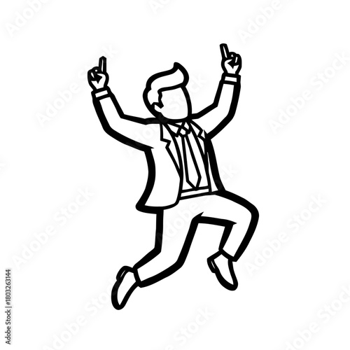 businessman, jumping, celebration, success