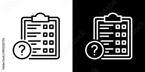 Questionnaire Icon Line Styles Vector Illustration 