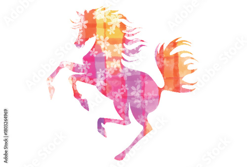 午　年賀状　干支　背景