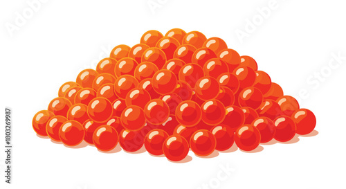 Pile of delicious red caviar ready to be served on a plate.