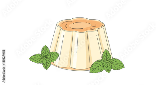 Delicious dessert with mint leaves perfect sweet treat.