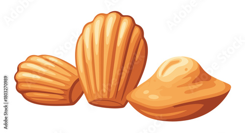 Delicious golden madeleines a delightful French pastry treat.