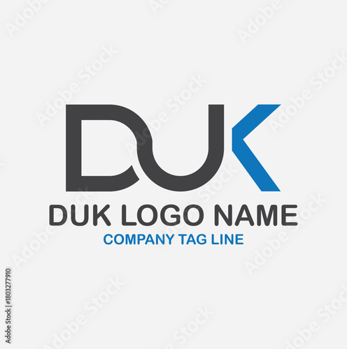 duk logo name , creative modern minimal unique and elegent duk logo design , new business logo duk ,professional duk logo