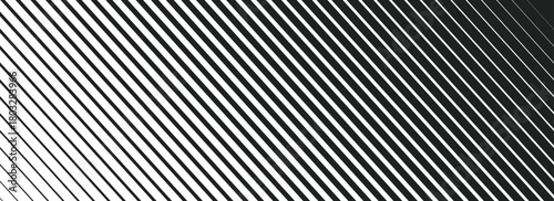 Oblique line halftone gradation texture. Fading diagonal stripe gradient background. Slanted pattern backdrop. Thin to thick stripe vanish backdrop for overlay, print, cover, graphic design. Eps10