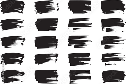 Brush stroke ink paint smear texture set