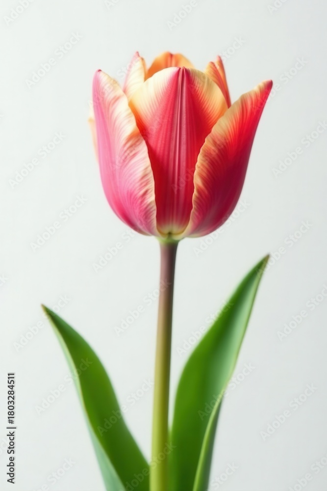 Naklejka premium Elegant tulip display against pure white background , purple, plant, spring