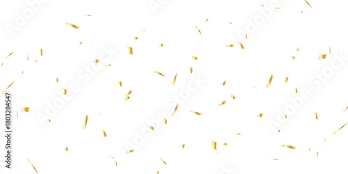 celebratory display of golden confetti and streamers falling against a white background backdrop perfect for adding a celebratory touch to any design or project.