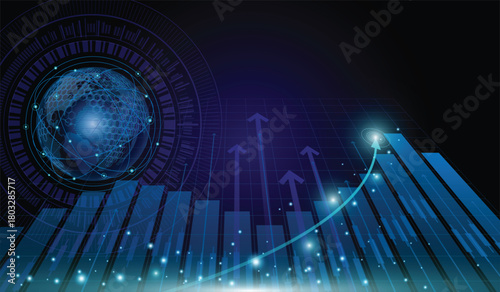 Stock market and trading.trend of graph vector design.Corporate future growth plan.digital graph.	