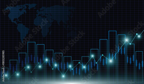 Stock market and trading.trend of graph vector design.Corporate future growth plan.digital graph.	