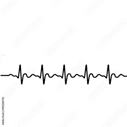 Heartbeat ekg pulse rhythm line vector illustration for medical health cardiology design and background use