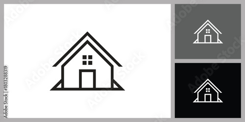 Modern House Icon for Real Estate