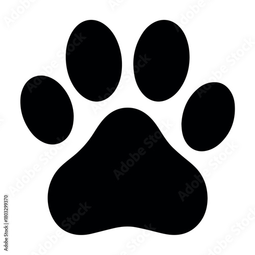 Download black paw print vector image for pet lovers and animal rescue organizations ideal for logo design