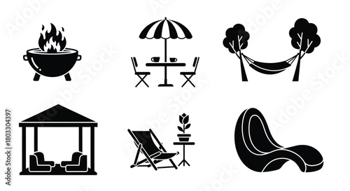 Create your perfect backyard oasis with these relaxing vector icons